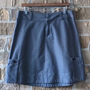 Merrell Oleander Grey Skirt Size 8 A-Line Hiking Cotton Linen